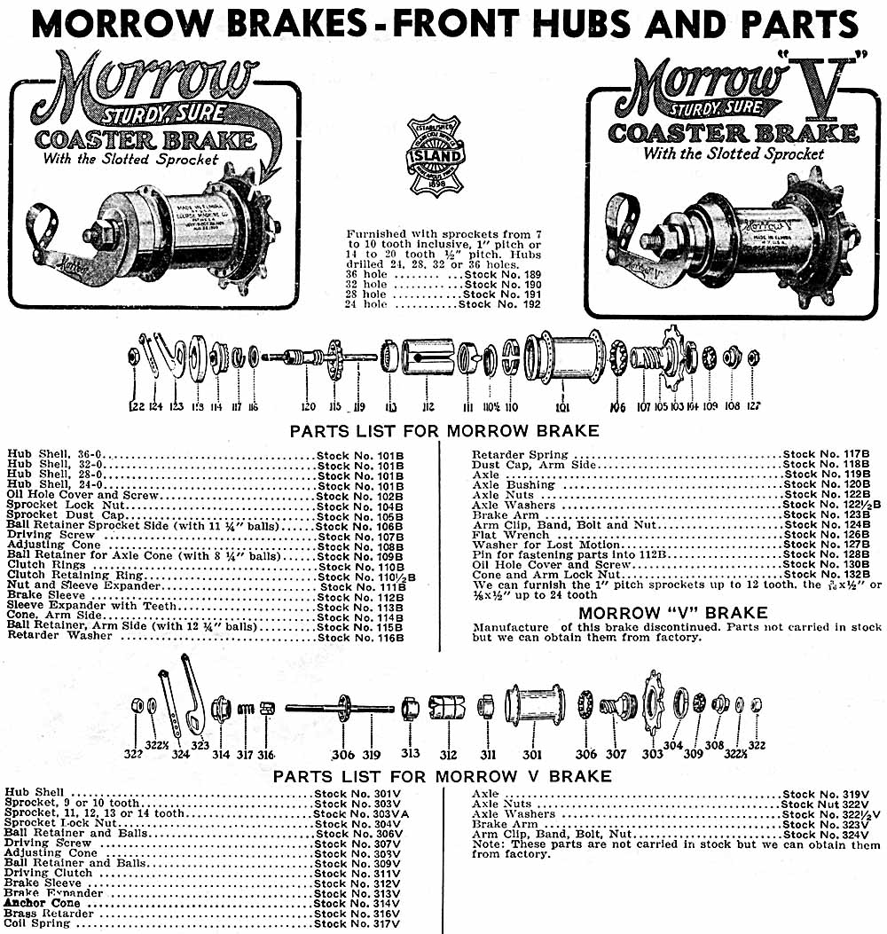 Morrow Coaster Brake Hubs