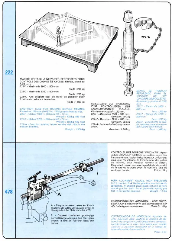 Var frame and fork alignment tools