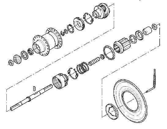 Sachs 3x7 hub, exploded drawing
