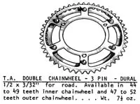 T.A. 3 pin double rings