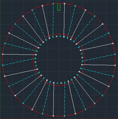 32-spoke rim laced to 40-spoke hub