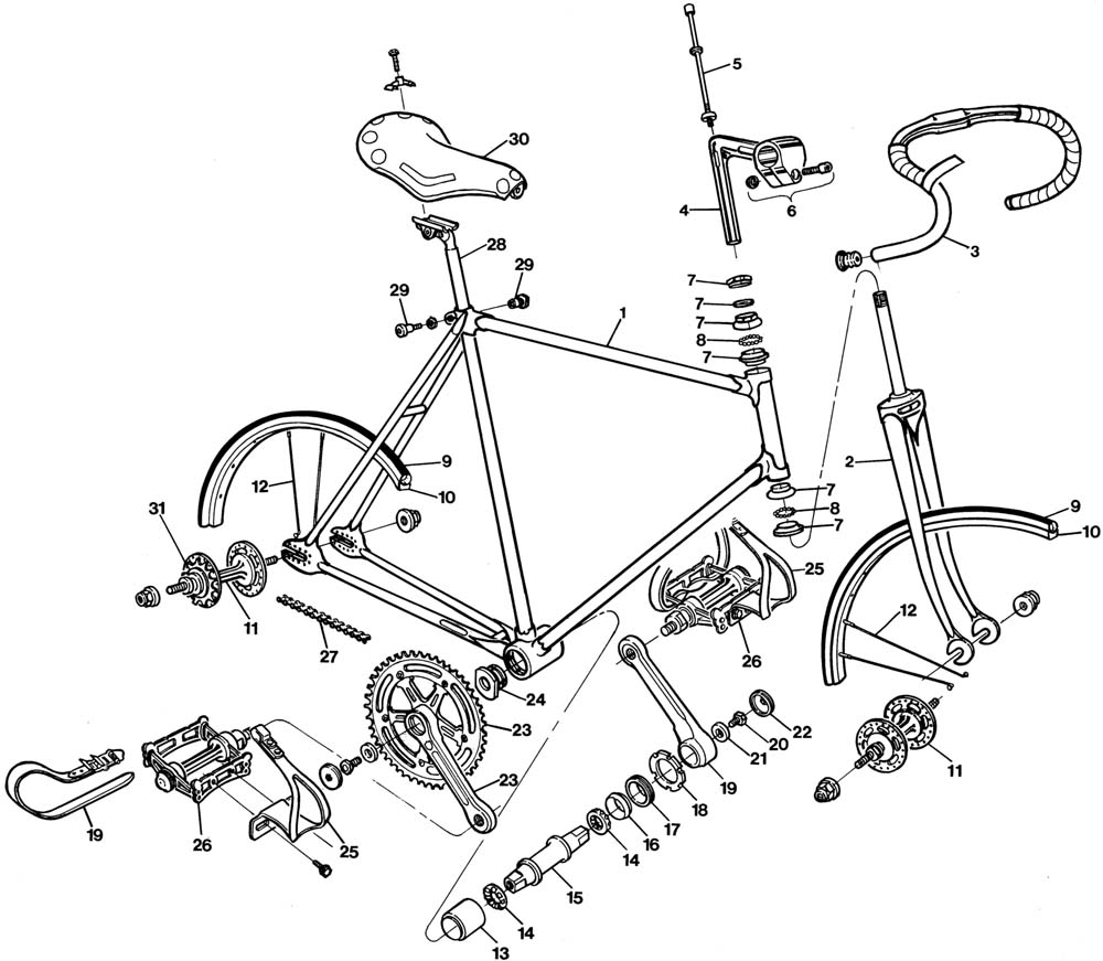 Track bicycle deals parts